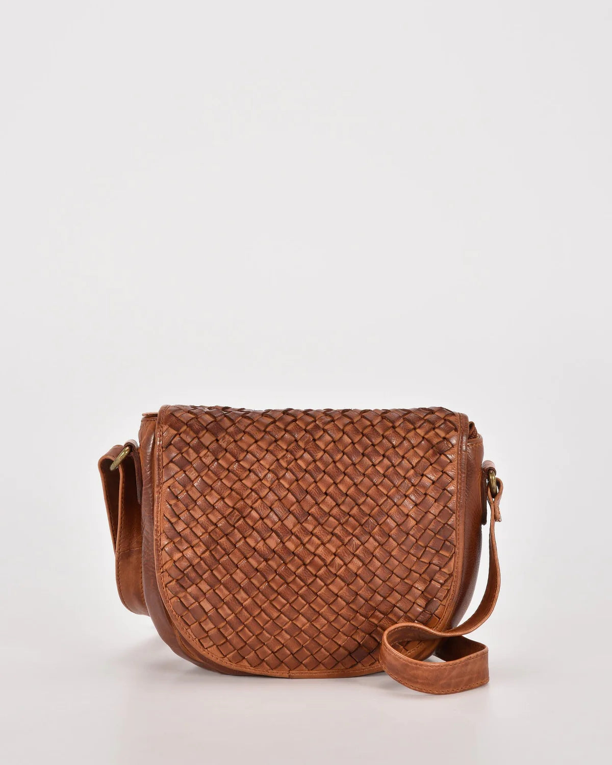 Cobb and Co Carrara Leather Plaited Cross body Bag
