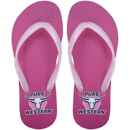 Pure Western - Kids Thongs Candy - Fuchsia/Pearl