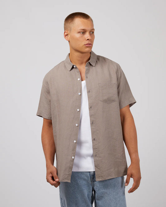 Silent Theory Mens Linen Short Sleeve Shirt