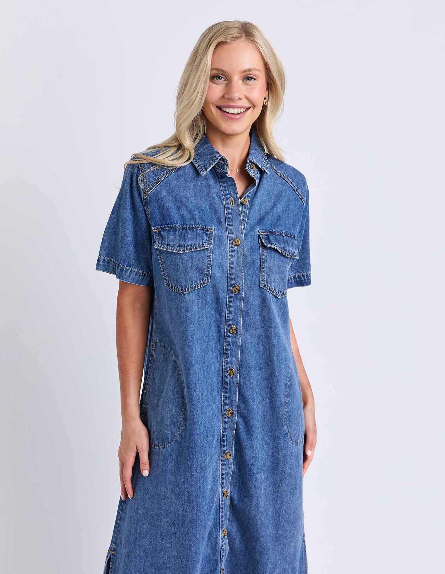 Elm Ayla Denim Midi Dress