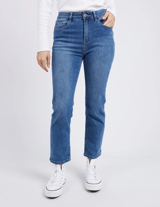 Ada Full Length Jean in Washed Blue
