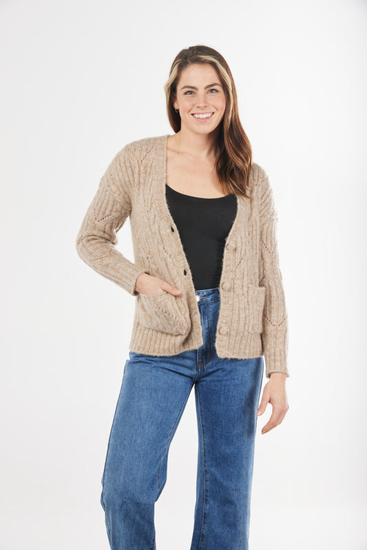 Bridge and Lord Mohair Vee Neck Cardigan