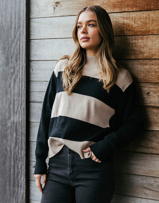 Foxwood Canterbury Knit Tan & Black Stripe