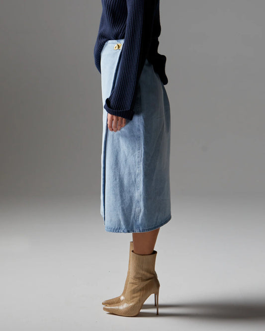 Fate and Becker Flight Denim Wrap Skirt