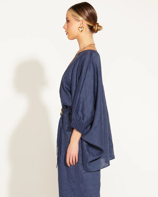 Fate and Becker  A Walk In The Park Oversized Linen Batwing Shirt