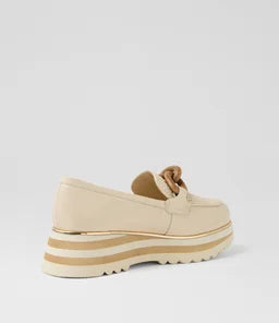 Django and Juliette Eggey Leather Synthetic Raffia Loafers