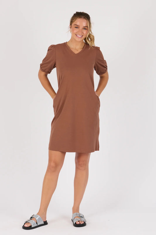 Otw Puff Sleeve A-Line Dress