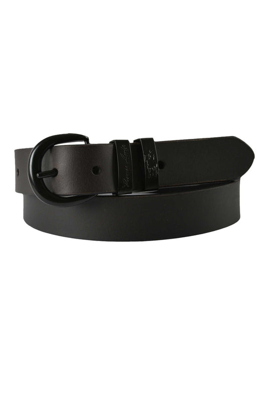 Thomas Cook Narrow Black Twin Keeper Belt