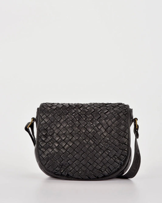 Cobb and Co Carrara Leather Plaited Cross body Bag