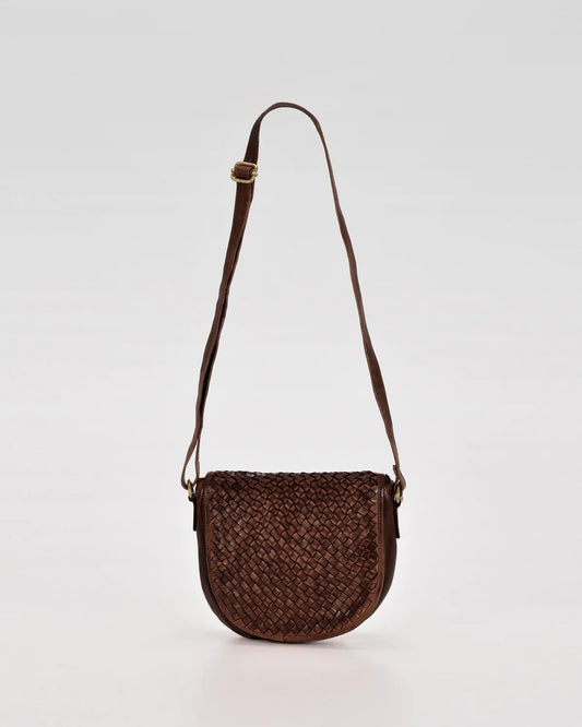 Cobb and Co Carrara Leather Plaited Cross body Bag